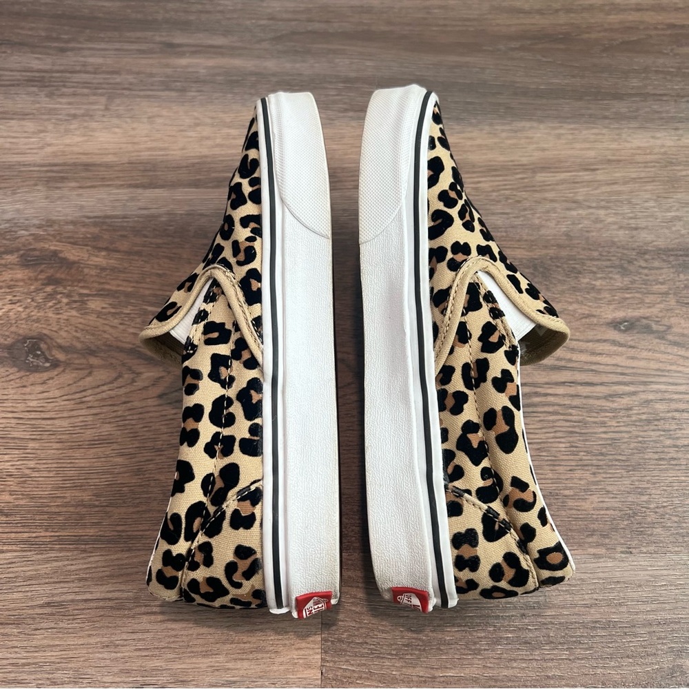 Vans Slip-On Leopard Sneakers Women’s 6.5 Canvas Skate Shoes Animal Print Casual - Picture 7 of 10